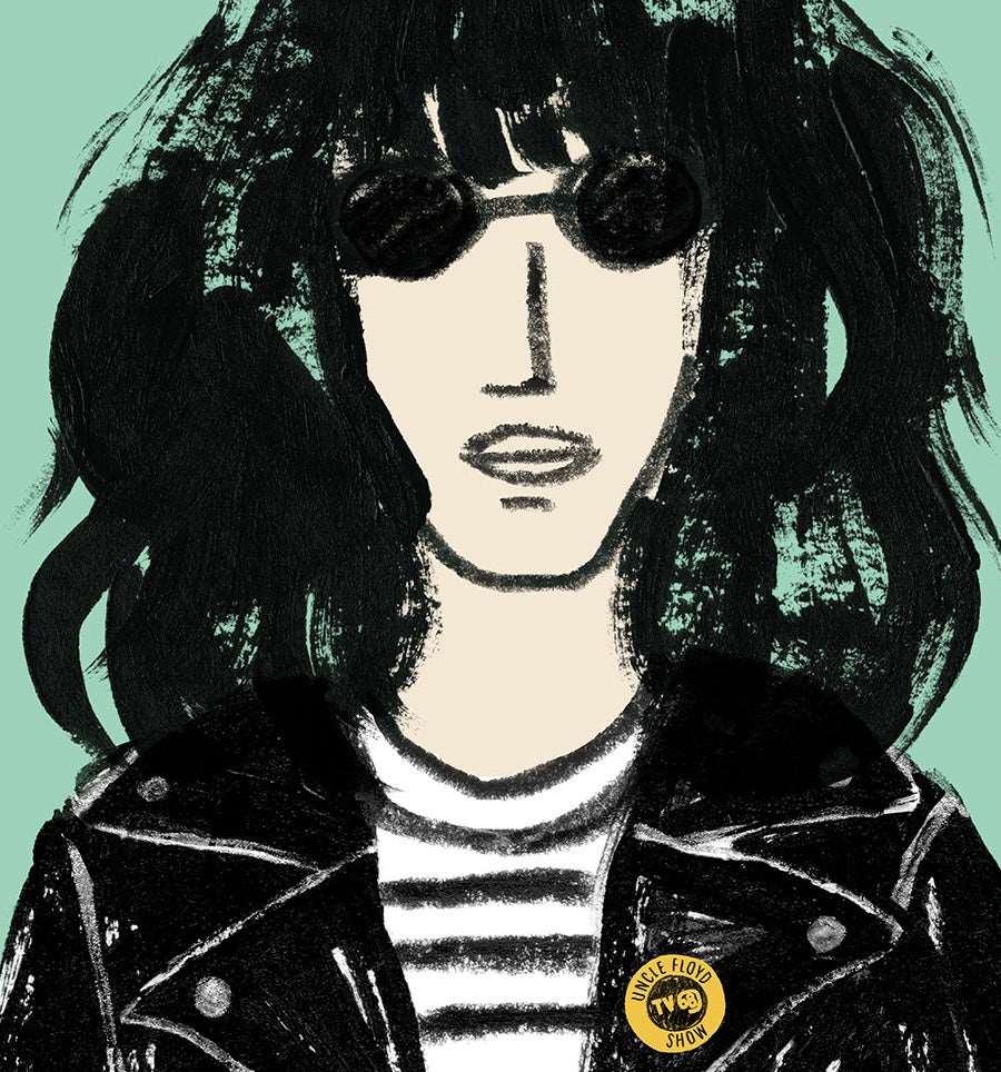 Music icon series. A4 and A3 limited edition giclee pop art print featuring Joey Ramone from The Ramones by Australian female artist Neryl Walker. Wall art