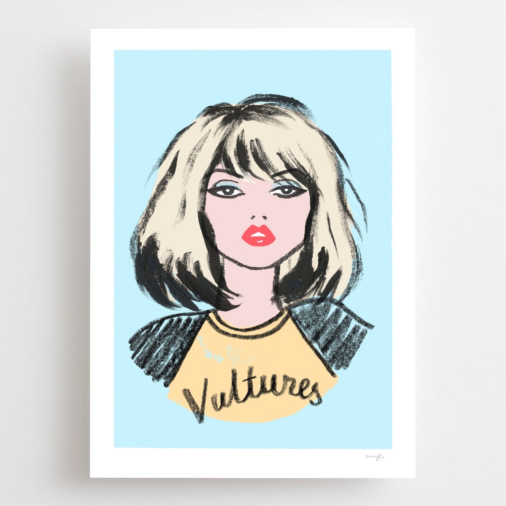 A4 and A3 limited edition giclee pop art print featuring Deborah Harry from Blondie by Australian female artist Neryl Walker. 