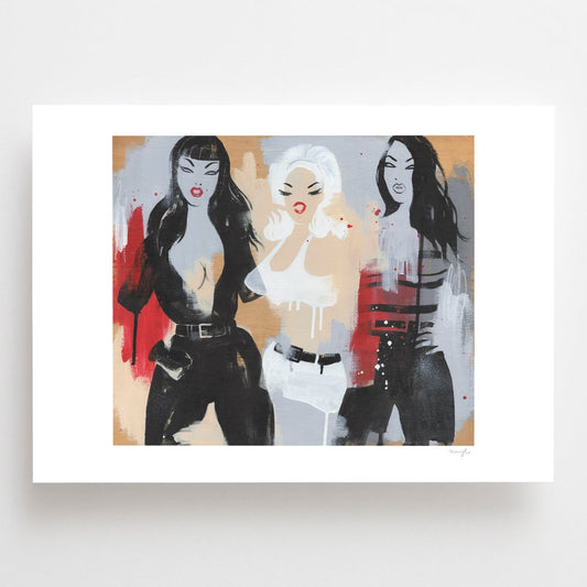 Limited edition giclee art print of Russ Meyer's 1965 cult classic film, Faster Pussycat Kill Kill. By Australian female illustrator artist Neryl Walker.