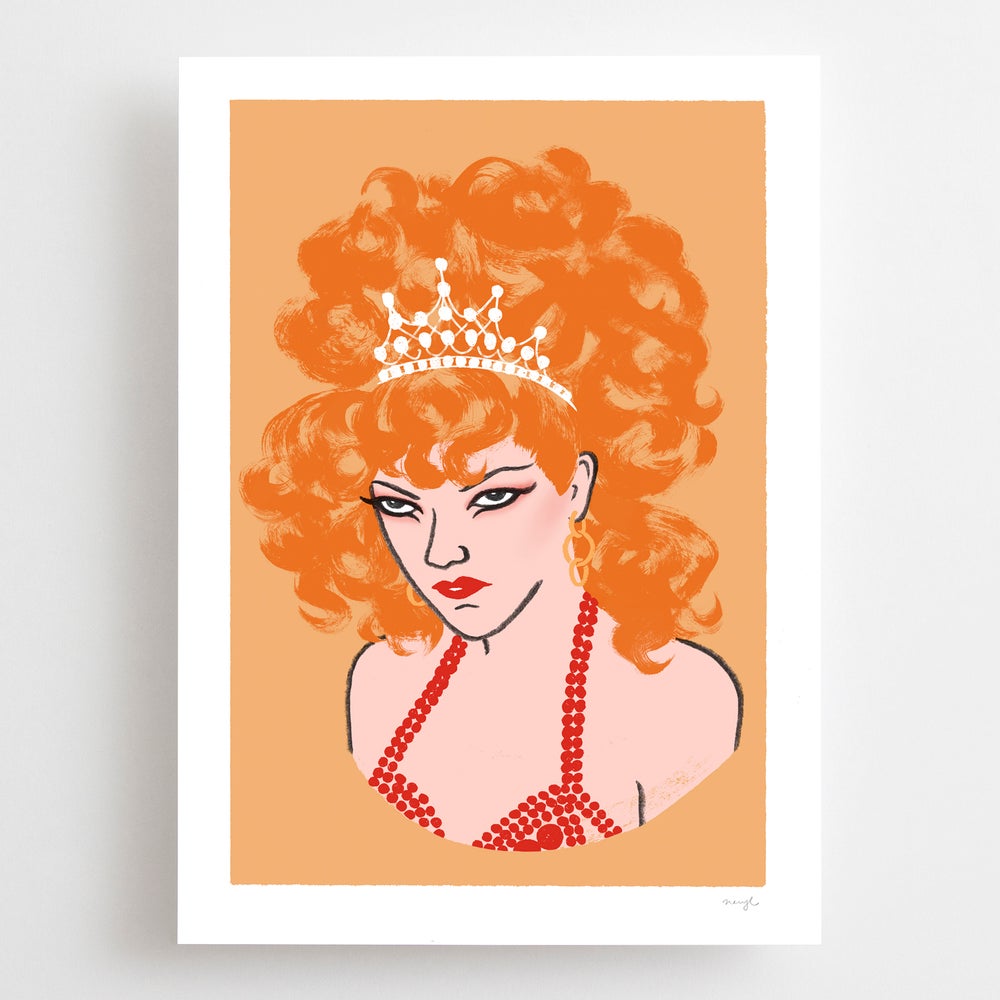 A4 and A3 limited edition giclee pop art print featuring Posion Ivy from The Cramps by Australian female illustrator artist Neryl Walker.