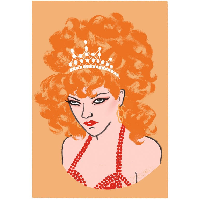 A4 and A3 limited edition giclee pop art print featuring Posion Ivy from The Cramps by Australian female illustrator artist Neryl Walker.